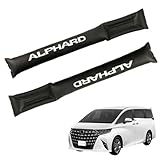 TatkDIY 適用 新型アルファード ヴェルファイア 20系30系40系 専用 カスタムパーツ アクセサリー 車 シート隙間クッション シートサイド隙間埋め 内装パーツ レザー 刺繍ロゴ 運転席 助手席 2本セット (アルファード専用)