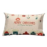 LuCoO 2017新しいソフト快適なクリスマス枕ソファウエストスロークッションカバーホームインテリア( 1220 ) 17.7*17.7 ホワイト PLWOOFCA006492