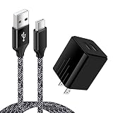 ANNIBER「アンドロイド充電器*1個+タイプC充電ケーブル*1本*0.9M」USB2ポートスマホ充電器ドコモ Type-C充電ケーブル Anniber ACアダプター 携帯充電器 コンセント 急速充電ケーブル USB電源アダプター Android スマホケーブル 軽量＆小型＆高出力+高耐久ナイロン編み＆高純度銅芯