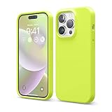 elago iPhone 14 Pro ケース 対応 iPhone 14 Pro ケース 液体 シリコン ケース 全面保護 カバー 耐衝撃 傷防止 柔らかいマイクロファイバーの裏地 6.1インチ(ネオンイエロー)