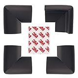 （アイム）iiniim　４個 セット　コーナークッション 角　L型　コーナーカーバー　コーナーガード　プロテクター　子供用　児童用　家庭大切　必要　テープ付き　3色　 ブラック ワンサイズ