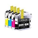 ブラザー(Brother)用互換インクカートリッジLC211 B-211 LC211-4PK LC211 インク (BK/C/M/Y) 4色セット 対応機種:MFC-J730DN MFC-J880N MFC-J907DN MFC-J990DN DCP-J962N DCP-J567N等【大容量/残量表示/個包装】