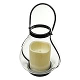 Gerson Everlasting Glow 38538 Battery Operated Metal and Glass School House Lantern with 4.5' by 6' 