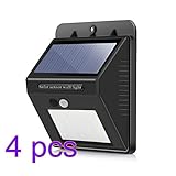 Vingtank センサーライト ソーラーライト 20 LED 屋外照明 玄関ライト 防犯 省エネ 太陽発電 ワイヤレス人感センサー (4個入れ)