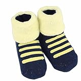 2新生児厚く暖かい綿の靴下0-24カ月の赤ちゃんセット紺