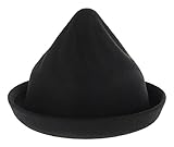 (コ-ランド) Co-land 可愛い 子供用帽子 ハット キッズ とんがり フェルトハット 無地純色 ボーラーハット ベビーキャップ 女の子 男の子 秋冬防寒 ブラック