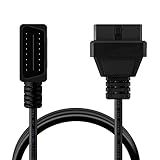 OBDSPACE OBD2 OBD 延長ケーブル ハーネス コネクター　アダプター　ELM327などの診断ツール用　L型 65cm 16ピン