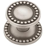 Brainerd PBF800Y-BSP-CP 32mm Beaded Cabinet Hardware Knob with Backplate [並行輸入品]
