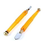 カッター，SODIAL(R)6mm-12mm ホイールブレード　送油ガラスカッター　ハンディツール　クリアオレンジ色ｘ2