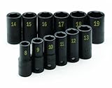 SK Hand Tool 4080 0.38 in. Drive Metric Semi-Deep Impact Socket Set, 12 Pc