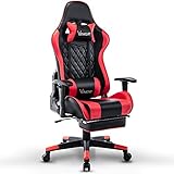 ゲーミングチェア オフィスチェア 180°リクライニング可能 フットレスト ヘッドレスト ランバーサポート PU製合皮 高級感に溢れるカーボ