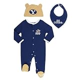 ブリガムヤング大学Baby Boys ' 3パック、Footie、バンダナよだれかけと帽子セット ブルー