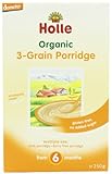 Holle Organic From 4 Months 3-Grain Porridge 250 g (Pack of 3)