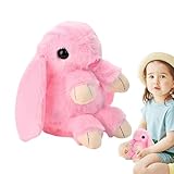 Realistic Bunny Toys, Electronic Easter Interactive Rabbit Light Up, Singing, Speaking, Dancing, Repeating Educational Plush Stuffed Bunny Toy for Toddler Over 3 Years