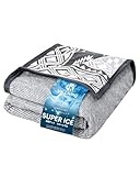 VK Living タオルケット 接触冷感 夏用 シングル リバーシブル 【SUPER ICE】 冷感＆タオル地 140×190cm ひんやり 24時間持続制菌消臭 除湿速乾 軽量 丸洗いOK たおるけっと 冷感ケット クールケット ノルディックブラック