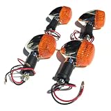 Archnote ウインカー バイク 用 汎用 リア フロント ウィンカー ランプ 12v メッキ レンズ オレンジ 4個 セット アンバー