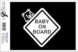 ステッカー‐自動車用ステッカー-Baby on Board Pedobar - 120x120 mm - ピンク