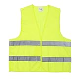 uxcell リフレクティブ ベスト マン ストリープ セーフ ウォーニング ジャケット フルオレセント イエロー グレーン