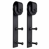 2 x Slidingバーンローラー木製ドアホイールハードウェア交換用ブラケットJ形状