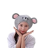 [Sakilor] 着ぐるみ帽子 ねずみ 干支 子年 鼠 ネズミ年 頭 キャップ アニマルハット かぶり物 被り物 かぶりもの 年賀状影用 2020年 年賀状 飲み会 新年会 撮影 尻尾付き