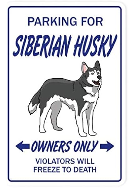 Amazon Co Jp 猛犬注意 犬用 サインボード 看板 英語 イラスト コミカル X 30 5cm シベリアンハスキー ペット用品