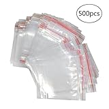 ULTNICE ポリ袋 保存袋 プラスチック袋 チャック付き 厚い 透明 再利用可能 食品 収納 小物入れ キッチン用品 7x10cm 500セット