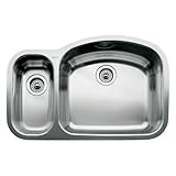 Blanco 510-881R Wave 1-1/2 Reverse Bowl Undermount Kitchen Sink, Satin Polished Finish by Blanco