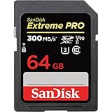 SanDisk 64GB Extreme PRO SDXCカード SD カード V90メモリーカード 8K 4K フルHDビデオ 最大300MB/秒 衝撃 温度 防水 X線防止 UHS-II クラス10 U3