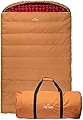 TETON Sports Bridger Canvas Mammoth 華氏10度ダブル寝袋 クイーンサイズ 寒冷地対策 フルレングスファスナー付き 二層 2人用 キャンプアクセサリー 車&テントキャンパー用 ピーカン用