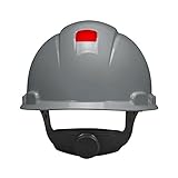 3M Hard Hat with UVicator H-708V-UV, Vented, 4-Point Ratchet Suspension, Adjustable, Gray (Pack of 2
