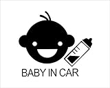 ノーブランド 黒 BABY IN CAR 赤ん坊 赤ちゃん ベイビー シール ステッカー デカール