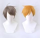 ハイキュー コスプレウィッグ 宮侑 かつら 宮治 耐熱ウィッグ カツラ 稲荷崎 コスプレ道具 変装用ウィッグ なりきり wig cosplay イベント仮装 祭り (宮侑)