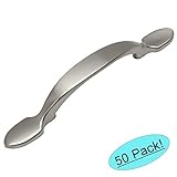 Cosmas® 9502SN Satin Nickel Cabinet Hardware Footed Handle Pull - 3" Inch (76mm) Hole Centers - 50 P