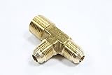 Generic Brass 1/4" OD x 1/4" OD x 1/8" Male NPT Flare Run Tee Tube Fitting(Pack of 5) [並行輸入品]