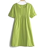 Linyuan ファッション Women Maternity Dress マタニティドレス High Waist Simple Cotton Linen Short sleeve Summer Ski