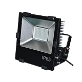 「二年保証」LED作業灯投光器100W　防水型IP65(屋内・屋外兼用）集魚灯、作業灯、看板照明　ステー120度回転でき、日本製LEDチップ　5000k昼白色　アルミ合金　透明PCカバー led化：高