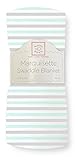 SwaddleDesigns Marquisette Swaddling Blanket Premium Cotton Muslin Pastel SeaCrystal Simple Stripes 