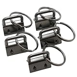 [KUKU工房] くわえカン くわえ金具 紐留め 金具 エンドパーツ リング付き 5個セット (幅20mm, ガンメタブラック)