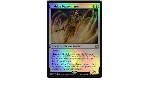 Amazon Co Jp マジックザギャザリング Mtg 白 英語版 隠れたる龍殺し Hidden Dragonslayer Dtk 23 レア Foil おもちゃ