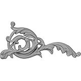Ekena Millwork ONL04X07X01LF-R 7 3/4-Inch W x 4 1/8-Inch H x 3/4-Inch P Leaf Scroll Onlay, Right [並行