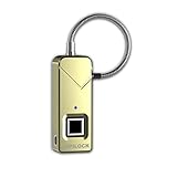 FipiLock スマート指紋 ロックバイオメトリック南京錠 - ポータブルアウトドア南京錠 - ブルートゥースのロックより凄い - あなたの指の指紋が鍵になる ゴールド