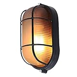 Airyus マリン ランプ ブラケット アンティーク レトロ 照明 船舶灯 ヴィンテージ インダストリアル デザイン インテリア (黒, 21cm)