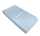 American Baby Company Heavenly Soft Minky Dot Fitted Contoured Changing Pad Cover, Blue Puff
