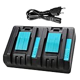 Powilling 互換 マキタ 充電器 DC18RD 2口同時に充電可能 マキタ 14.4V-18Vバッテリー用充電器 BL1420 BL1430 BL1440 BL1450 BL1460B BL1820 BL1830 BL1840 BL1850 BL1860Bなど充電可能 DC18RDマキタ充電器