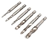 ドリルタップ セット M3 M4 M5 M6 M8 M10 (M3-M10 各1本） HSS 六角軸