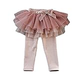Plus Nao(プラスナオ) 子供用レギンス キッズレギンス 女の子 秋冬 レギンス 秋 子供服 冬服 超可愛い チュチュフリルスカート パンツ一体型 長可愛くて暖かいレギンス 女児 裏起毛 ハート