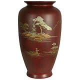 Oriental Furniture 12 Red Tung Chi Vase [並行輸入品]