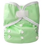 Kawaii Baby One Size Happy Leak-free Velcro Cloth Diaper Cover for Prefolds Lime [並行輸入品]