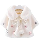 CAIXINGYI子供の服の冬のモデルの女の子のコートジャケットの短い子供の模造毛皮の豪華なジャケットの赤ちゃんのセーター (120CM, ホワイト)