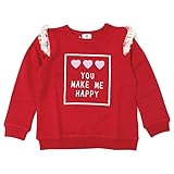 【SiShuNon/SKAPE】MAKE ME HAPPYトレーナー エスケープ トレーナー キッズ 女の子 ハート フリル 100 3 レッド